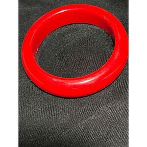 Vintage Chunky Red Acrylic Bangle Bracelet